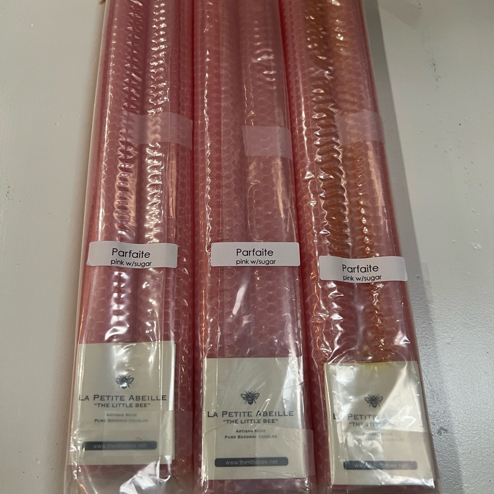 Pink Beeswax Candles